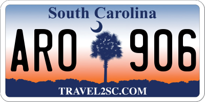 SC license plate ARO906