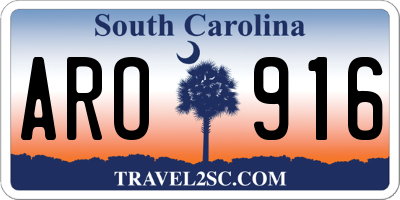 SC license plate ARO916