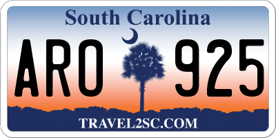 SC license plate ARO925