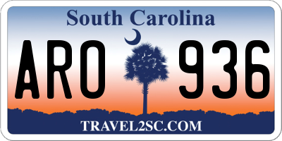 SC license plate ARO936