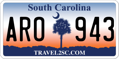 SC license plate ARO943