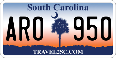 SC license plate ARO950