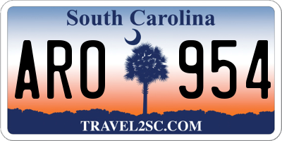 SC license plate ARO954