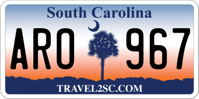 SC license plate ARO967