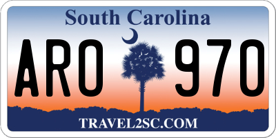 SC license plate ARO970