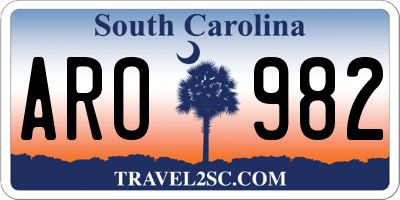 SC license plate ARO982