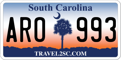 SC license plate ARO993