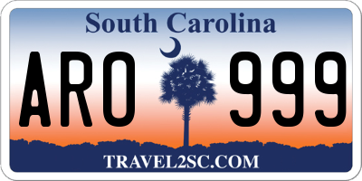 SC license plate ARO999