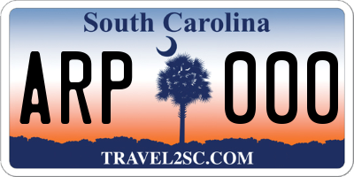 SC license plate ARP000