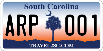 SC license plate ARP001