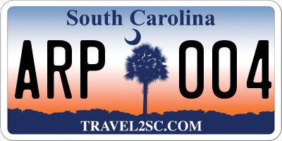 SC license plate ARP004