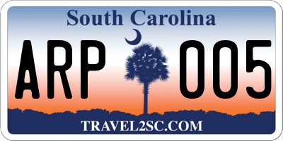 SC license plate ARP005