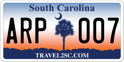SC license plate ARP007