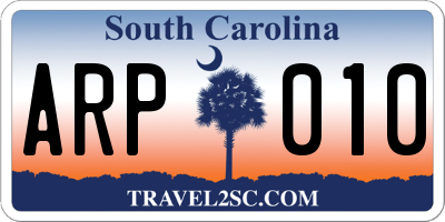 SC license plate ARP010