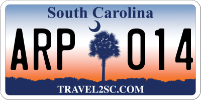 SC license plate ARP014