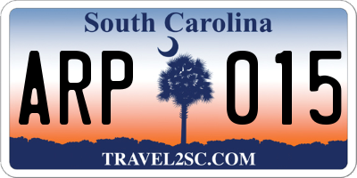 SC license plate ARP015