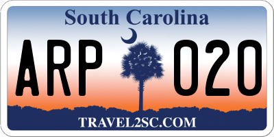 SC license plate ARP020