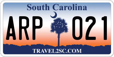 SC license plate ARP021