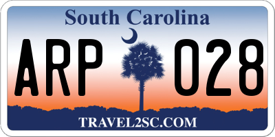 SC license plate ARP028