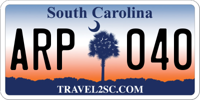 SC license plate ARP040