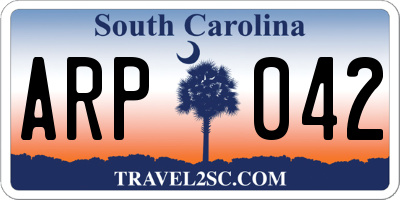 SC license plate ARP042