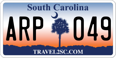 SC license plate ARP049