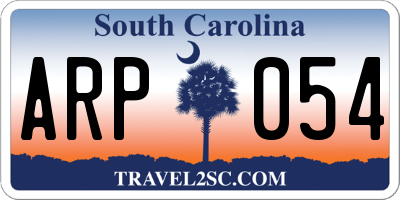 SC license plate ARP054
