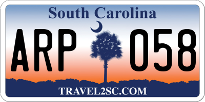 SC license plate ARP058