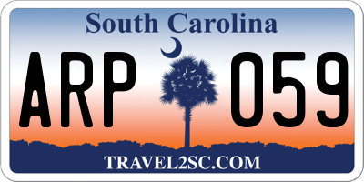 SC license plate ARP059