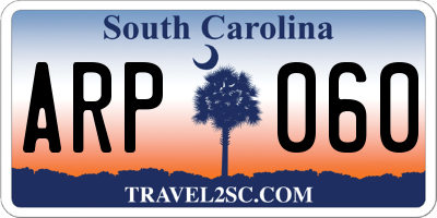 SC license plate ARP060