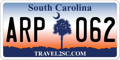 SC license plate ARP062