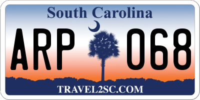 SC license plate ARP068