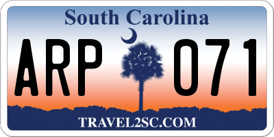SC license plate ARP071