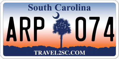 SC license plate ARP074