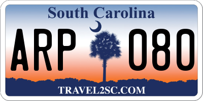 SC license plate ARP080