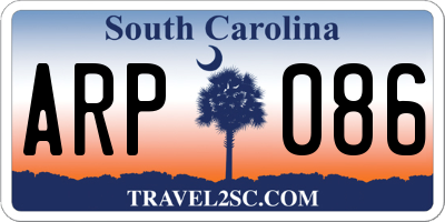 SC license plate ARP086