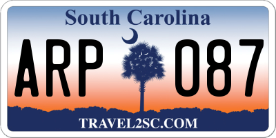 SC license plate ARP087