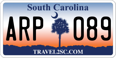 SC license plate ARP089