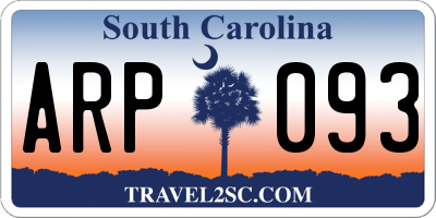 SC license plate ARP093