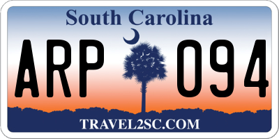 SC license plate ARP094