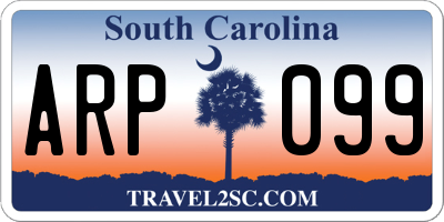SC license plate ARP099