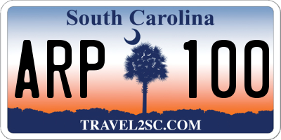 SC license plate ARP100