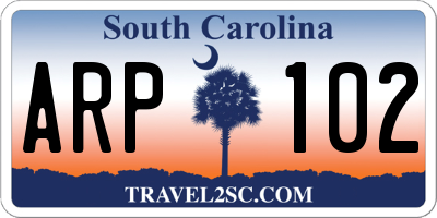 SC license plate ARP102