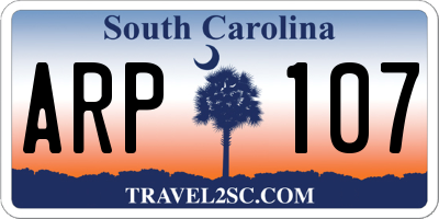 SC license plate ARP107