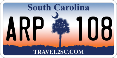 SC license plate ARP108
