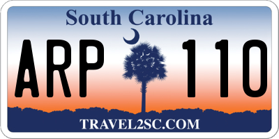 SC license plate ARP110