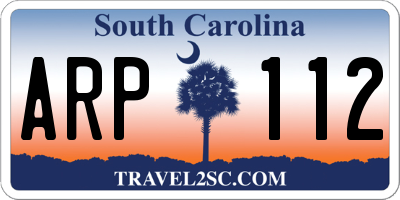 SC license plate ARP112