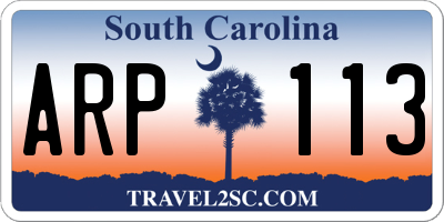 SC license plate ARP113