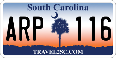 SC license plate ARP116