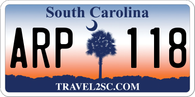 SC license plate ARP118